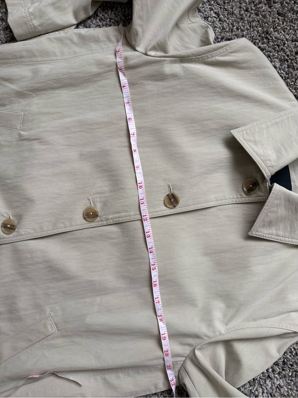 Massimo Dutti Light Beige Single-Breasted Trench Coat - Picture 8 of 8